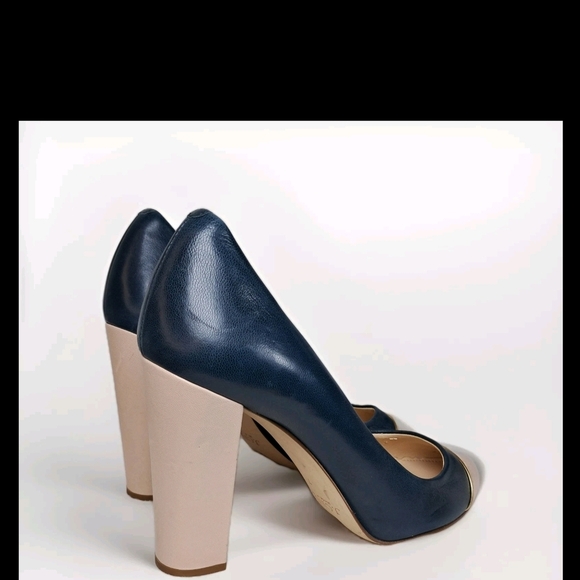 J. Crew Women's Navy and Cream Heels - Picture 6 of 10